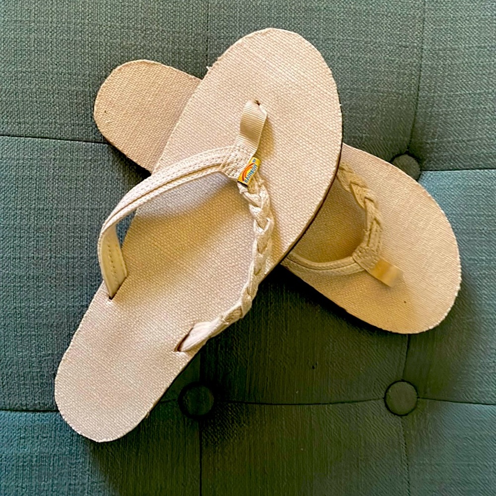 Brand new rainbow flip flops